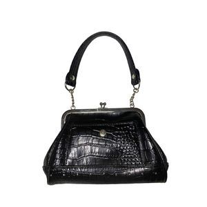 Studded Faux Alligator Small Handbag Metal Accents Beautiful Condition